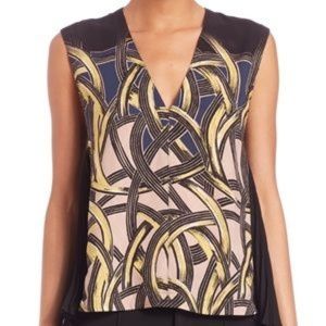 Yigal Azrourël Side-Pleated Silk Top - Size 4